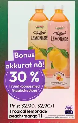 Gigaboks Tropical lemonade peach/mango 1 l, NOK 32.9 tilbud