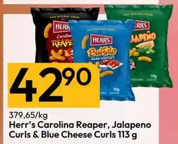 Gigaboks Herr’s Carolina Reaper, Jalapeno Curls & Blue Cheese Curls 113 g, NOK 42.9 tilbud
