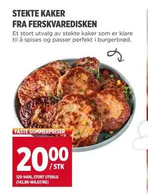 Meny STEKTE KAKER FRA FERSKVAREDISKEN, NOK 20 tilbud