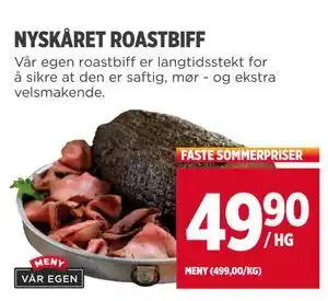 Meny NYSKÅRET ROASTBIFF, NOK 49.9 tilbud