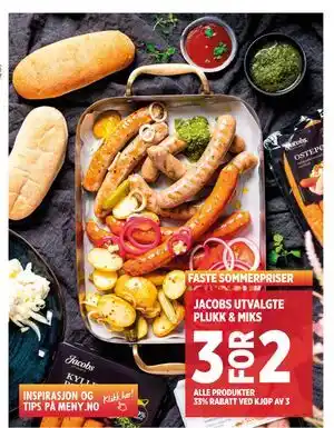 Meny JACOBS UTVALGTE PLUKK & MIKS tilbud