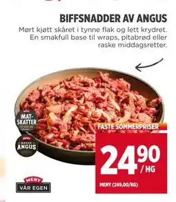 Meny BIFFSNADDER AV ANGUS, NOK 24.9 tilbud