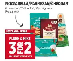 Meny MOZZARELLA/PARMESAN/CHEDDAR tilbud