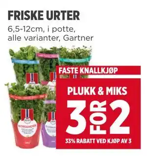 Meny FRISKE URTER tilbud