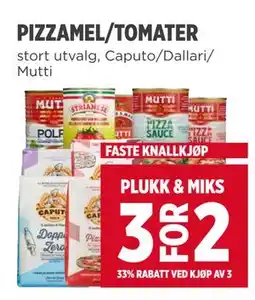 Meny PIZZAMEL/TOMATER tilbud