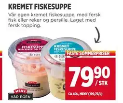 Meny KREMET FISKESUPPE, NOK 79.9 tilbud