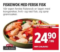 Meny FISKEWOK MED FERSK FISK, NOK 24.9 tilbud