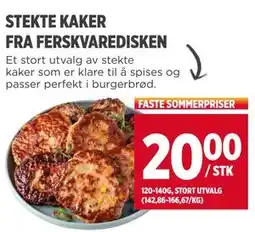 Meny STEKTE KAKER FRA FERSKVAREDISKEN, NOK 20 tilbud