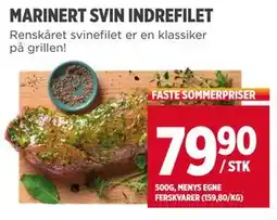 Meny MARINERT SVIN INDREFILET, NOK 79.9 tilbud