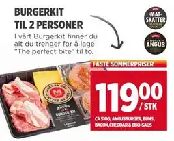 Meny BURGERKIT TIL 2 PERSONER, NOK 119 tilbud