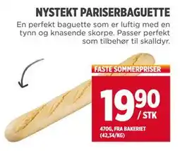 Meny NYSTEKT PARISERBAGUETTE, NOK 19.9 tilbud