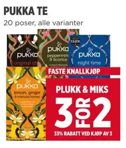 Meny PUKKA TE tilbud