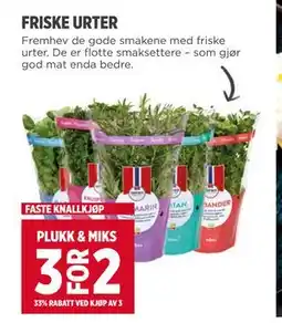 Meny FRISKE URTER tilbud