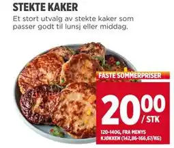 Meny STEKTE KAKER, NOK 20 tilbud