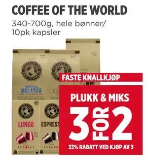 Meny COFFEE OF THE WORLD tilbud