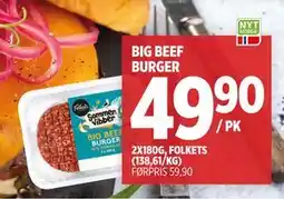 Meny BIG BEEF BURGER, NOK 49.9 tilbud