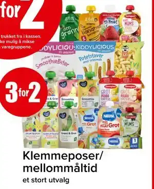 Spar Klemmeposer/ mellommåltid tilbud