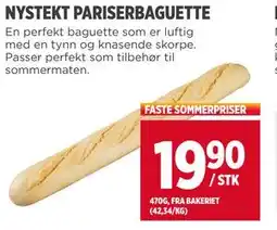 Meny NYSTEKT PARISERBAGUETTE, NOK 19.9 tilbud