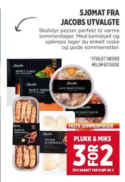 Meny SJØMAT FRA JACOBS UTVALGTE tilbud
