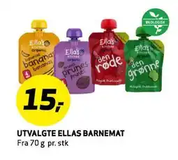 Bunnpris UTVALGTE ELLAS BARNEMAT, NOK 15 tilbud