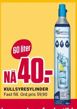 Europris KULLSYRESYLINDER, NOK 40 tilbud