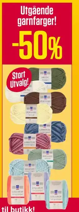 Europris Utgående garnfarger! tilbud