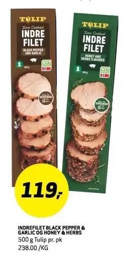 Bunnpris INDREFILET BLACK PEPPER & GARLIC OG HONEY & HERBS, NOK 119 tilbud