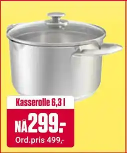 Europris Kasserolle 6,3 l, NOK 299 tilbud