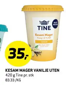 Bunnpris KESAM MAGER VANILJE UTEN, NOK 35 tilbud