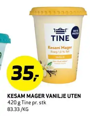 Bunnpris KESAM MAGER VANILJE UTEN, NOK 35 tilbud