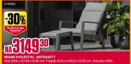Europris MIAMI HVILESTOL, ANTRASITT, NOK 3149.3 tilbud