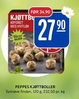 Rema 1000 PEPPES KJØTTBOLLER, NOK 27.9 tilbud