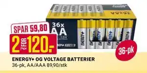 Europris ENERGY+ OG VOLTAGE BATTERIER, NOK 120 tilbud