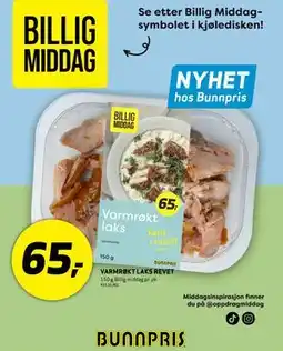 Bunnpris VARMRØKT LAKS REVET, NOK 65 tilbud