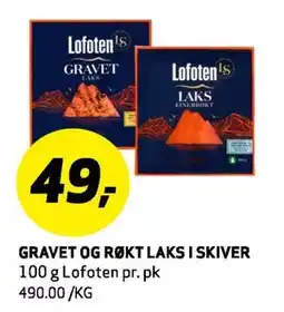 Bunnpris GRAVET OG RØKT LAKS I SKIVER, NOK 49 tilbud