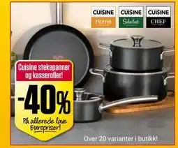 Europris Cuisine stekepanner og kasseroller! tilbud
