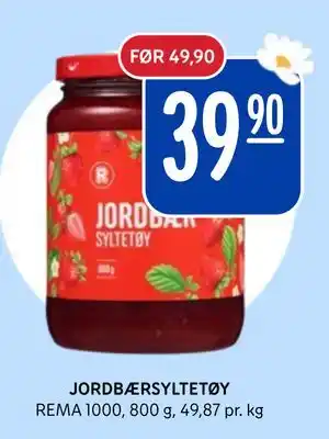 Rema 1000 JORDBÆRSYLTETØY, NOK 39.9 tilbud
