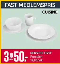 Europris SERVISE HVIT, Medlemspris tilbud