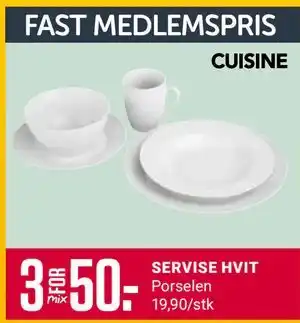 Europris SERVISE HVIT, Medlemspris tilbud
