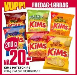 Europris KIMS POTETCHIPS, NOK 20 tilbud