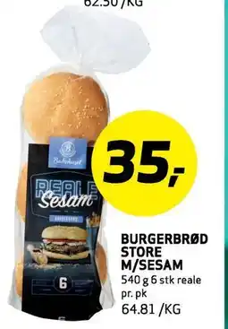 Bunnpris BURGERBRØD STORE M/SESAM, NOK 35 tilbud