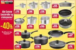 Europris Alle Cuisine kasseroller og stekepanner! tilbud