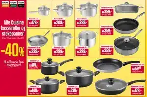 Europris Alle Cuisine kasseroller og stekepanner! tilbud