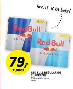 Bunnpris RED BULL REGULAR OG SUKKERFRI, NOK 79 tilbud