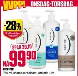 Europris DEFINE, NOK 99.9 tilbud