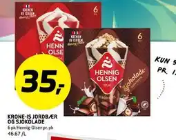 Bunnpris KRONE-IS JORDBÆR OG SJOKOLADE, NOK 35 tilbud