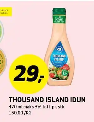 Bunnpris THOUSAND ISLAND IDUN, NOK 29 tilbud