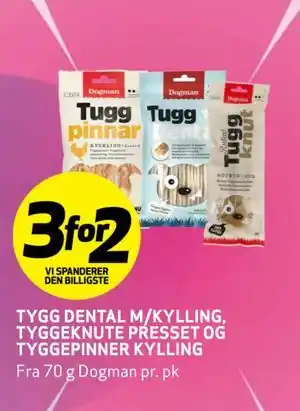 Bunnpris TYGG DENTAL M/KYLLING, TYGGEKNUTE PRESSET OG TYGGEPINNER KYLLING tilbud