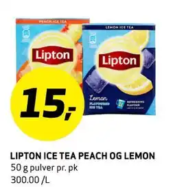 Bunnpris LIPTON ICETEA PEACH OG LEMON, NOK 15 tilbud