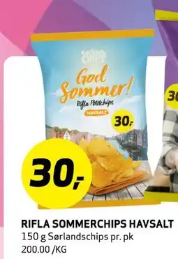 Bunnpris RIFLA SOMMERCHIPS HAVSALT, NOK 30 tilbud